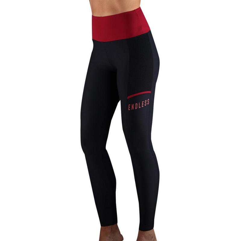 Leggings Endless Fit Pocket 40014 Nero Vino Donna | Ofertas de padel