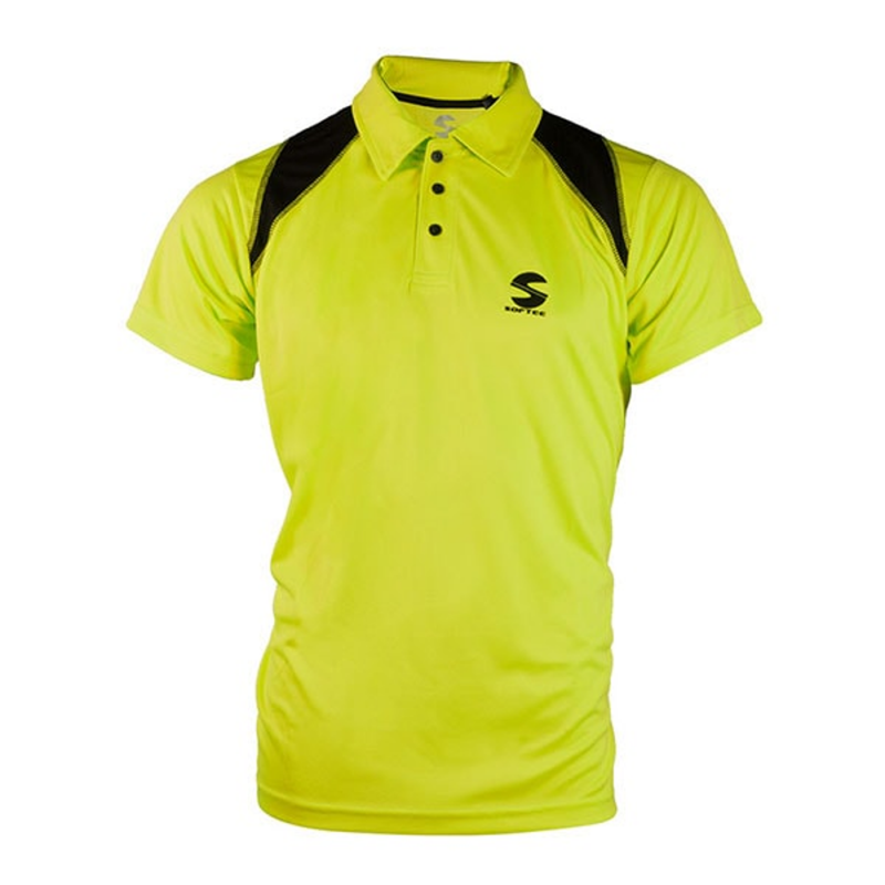 Softee Padel Polo Shirt Reflex Fluor Yellow Black |Padel offers