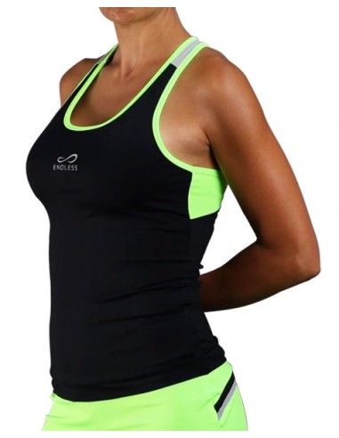 Camiseta Endless Flow 40003 Black Green Mujer | Ofertas de pádel