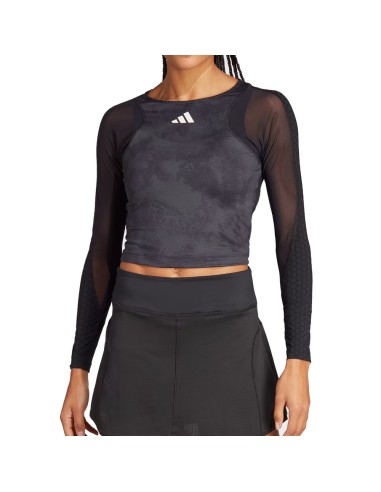 T-shirt Adidas T-shirt de manga comprida Paris Crop Hz8731 Mulher | Ofertas de padel