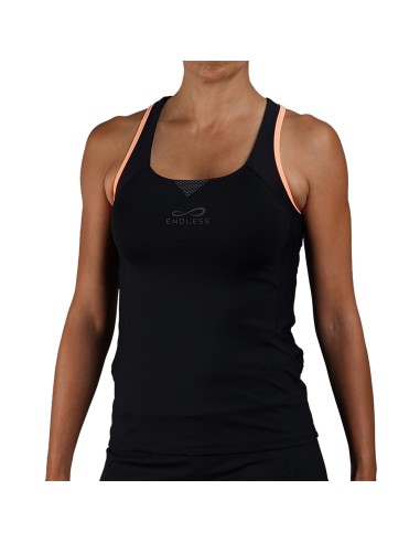 Camiseta Endless Starlett 30200 Black Salmon Mujer | Ofertas de pádel