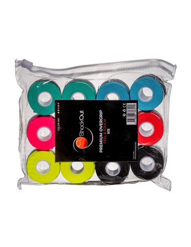 Bolsa Shockout X12 Overgrips Premium Multicolor Liso 100-0055 | Ofertas de pádel