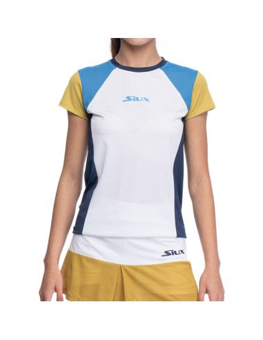 T-SHIRT SIUX DONNA COLOUR BLOCK BIANCO/VERDE | Ofertas de padel