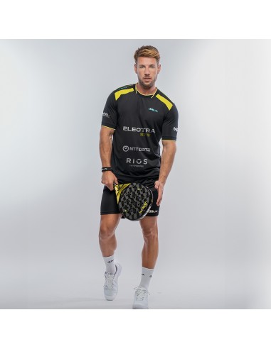 Camiseta Siux Electra Stupa Oficial Hombre Negra Ss24 | Ofertas de padel