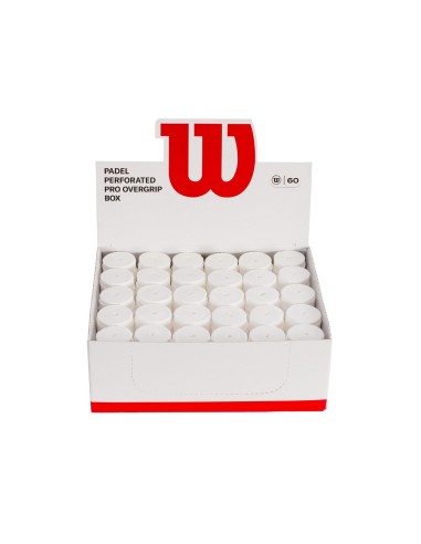 Caja Overgrip Wilson Perforated Pro Padel 60 uds Blanco | Ofertas de pádel