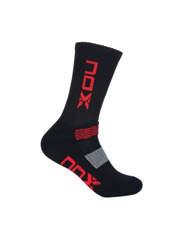 CALCETINES TﾉCNICOS MEDIA CAﾑA NOX NEGRO LOGO ROJO VERTICAL CAHMCNLVR |Padel offers