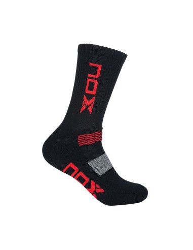 CALCETINES TﾉCNICOS MEDIA CAﾑA NOX NEGRO LOGO ROJO VERTICAL CAHMCNLVR | Ofertas de padel