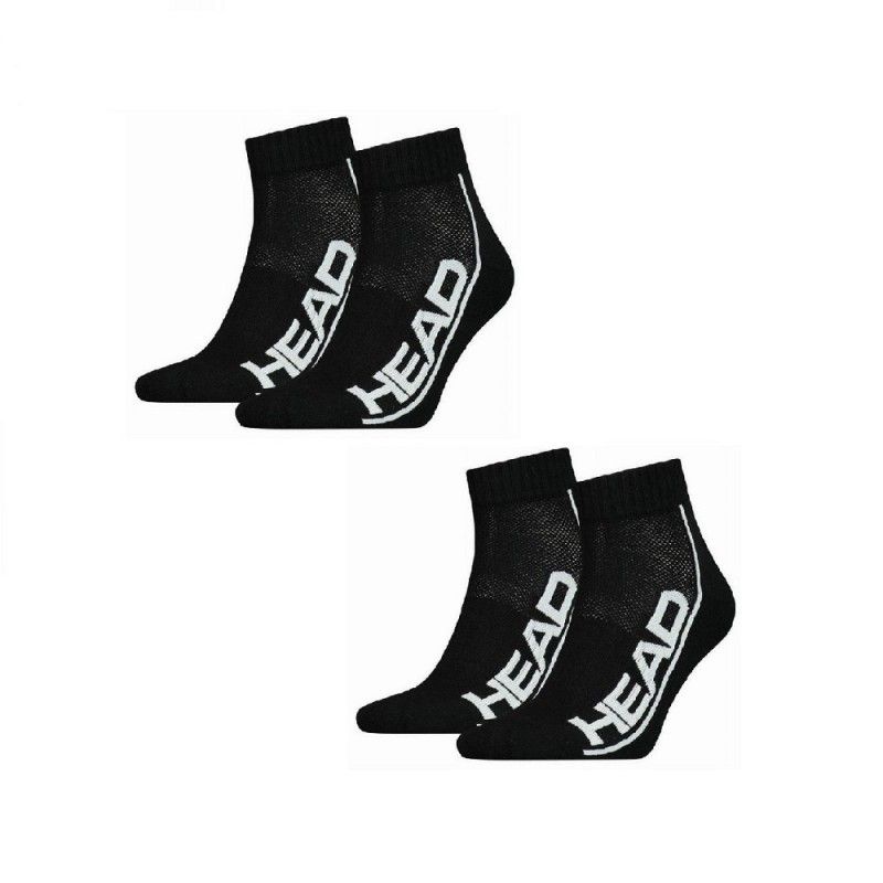 Socks Head 2p Stripe Quarter Black White |Padel offers