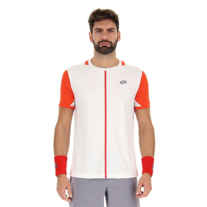 T-shirt Lotto Top Iv White Red |Padel offers