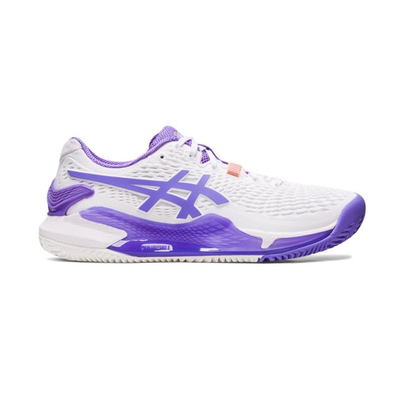 Asics Gel Resolution 9 Clay White Purple Women's 1042a224-101 |Padel offers