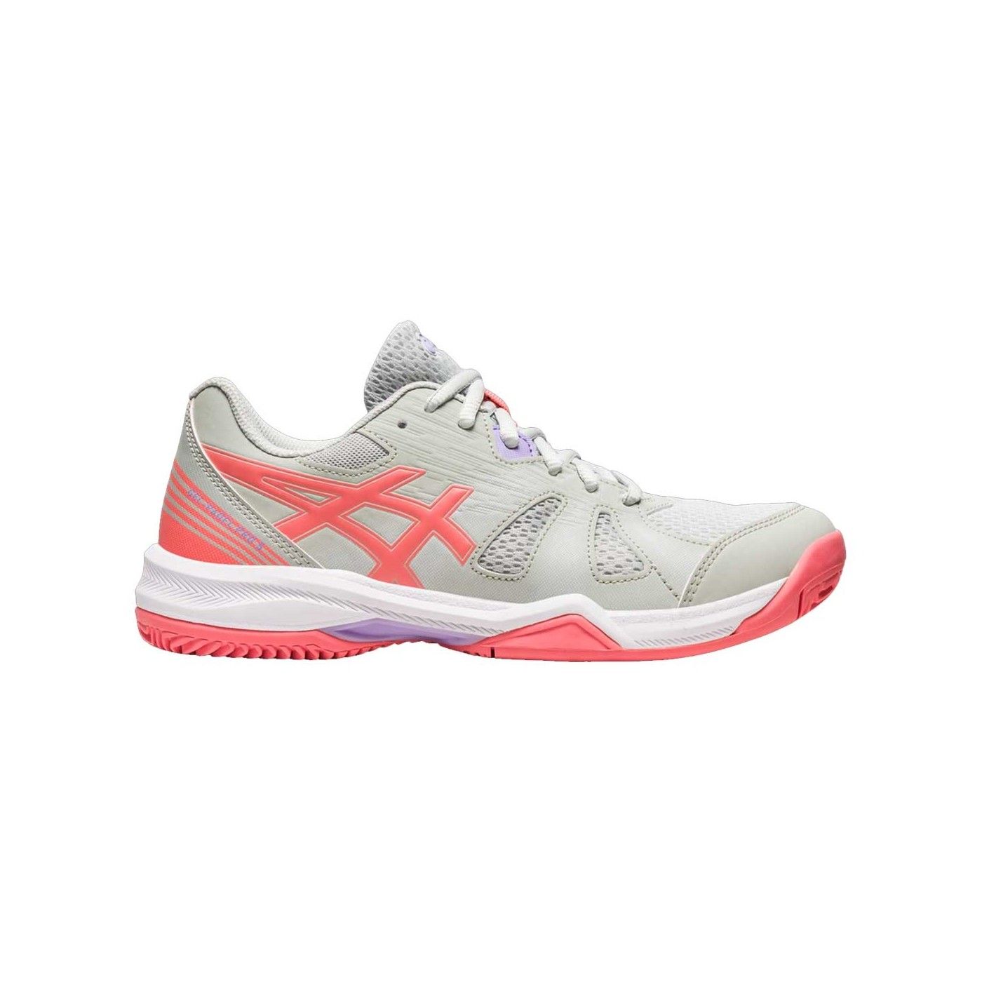 Zapatilla Padel Mujer Asics COURT SLIDE CLAY Suela Espiga Blanco-Rosa