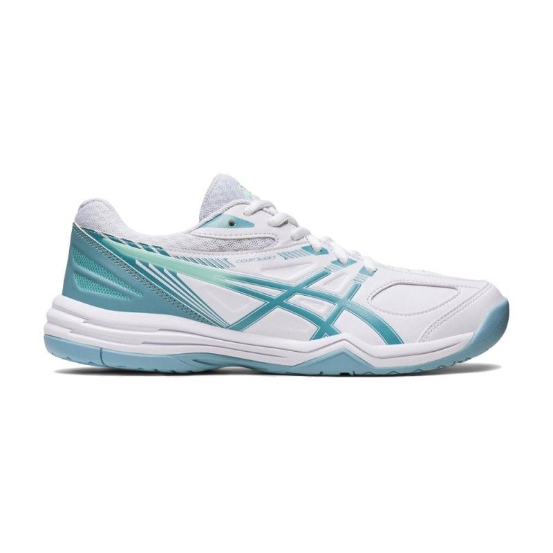 Asics Court Slide Bianco Blu Donna | Ofertas de padel