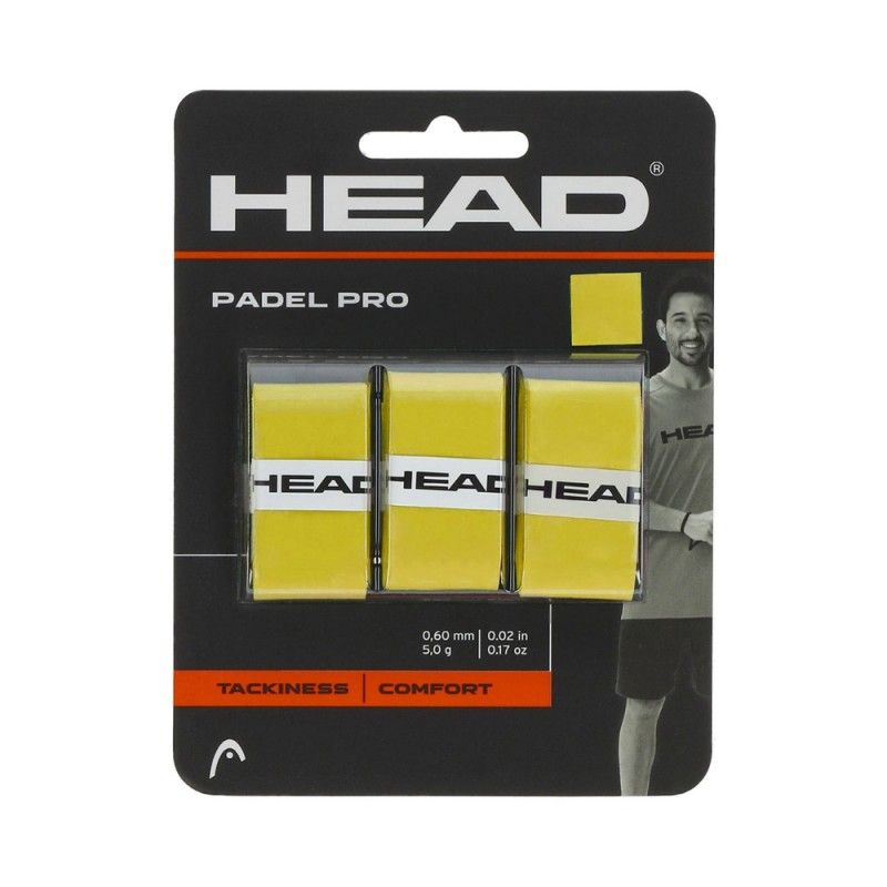 3 Unidades Overgrip Head Padel Pro Amarelo | Ofertas de padel